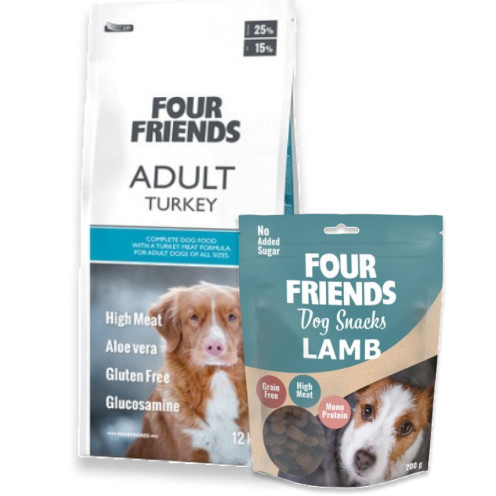 Köp Adult Turkey Monoprotein hundfoder - få godis på köpet! - 12 kg + hundgodis - FourFriends