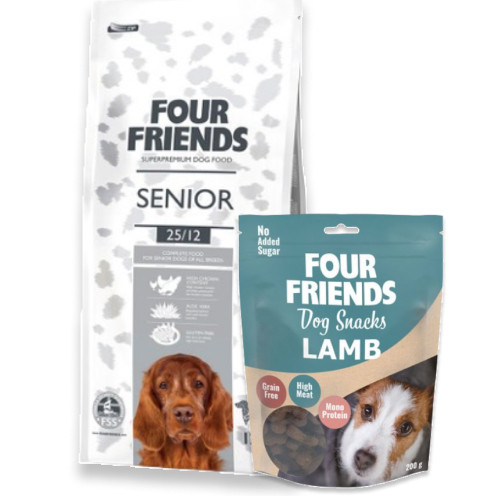 Köp Senior Hundfoder - få godis på köpet! - 12 kg + hundgodis - FourFriends