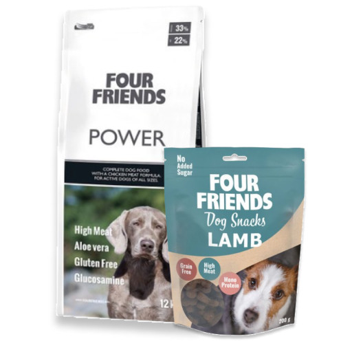 Köp Power Hundfoder - få godis på köpet! - 12 kg + hundgodis - FourFriends