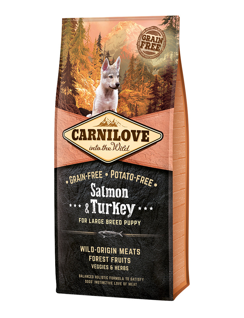 Salmon & Turkey Large Breed Puppy Torrfoder för Valpar - 12 kg - Carnilove
