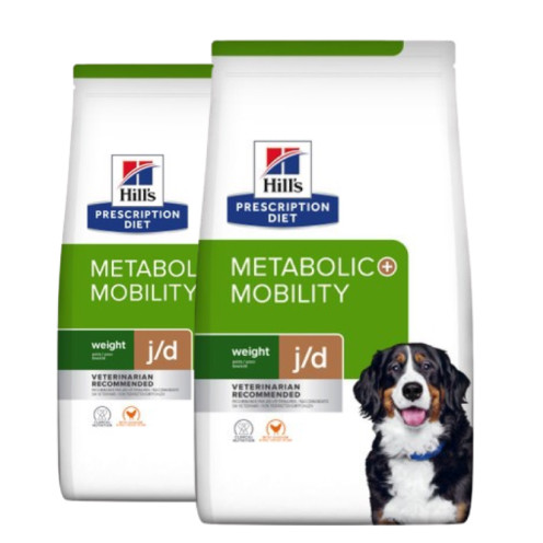 2-pack Prescription Diet Mobility + Metabolic Weight Management Torrfoder till Hund med Kyckling - 2 x 12 kg - Hill’s