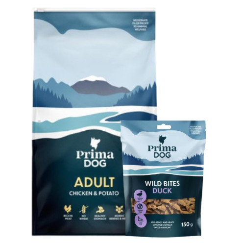 Köp Kyckling & Potatis Foder Vuxna Hundar - få godis på köpet! - 10 kg + hundgodis - PrimaDog