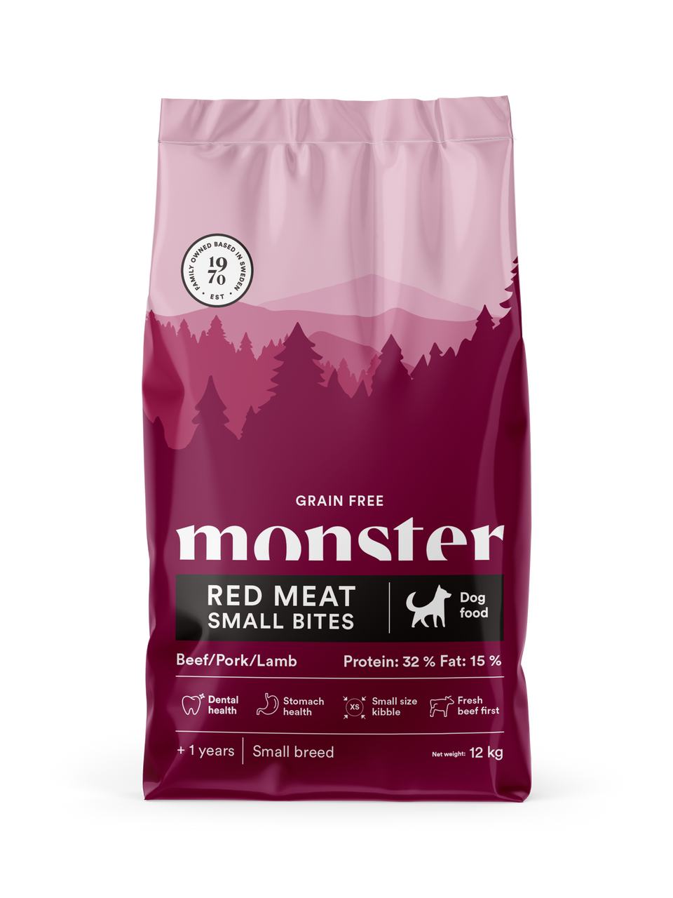 Dog Grain Free Adult Red Meat Small Bites - 12 kg - Monster
