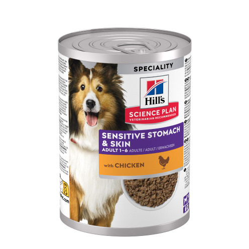 Adult Sensitive Stomach & Skin Våtfoder med kyckling - 12 x 370 g - Hill’s