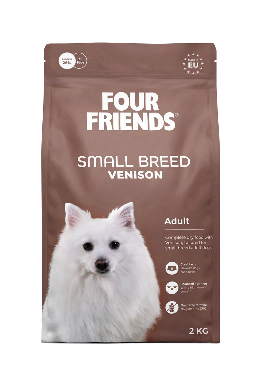 Small Breed Venison Torrfoder till Hund - 2 kg - FourFriends