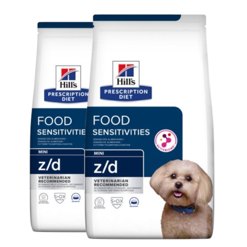 2-pack (2 x 6 kg) Prescription Diet z/d Food Sensitives Mini Torrfoder till mindre hund - 2 x 6 kg - Hill’s