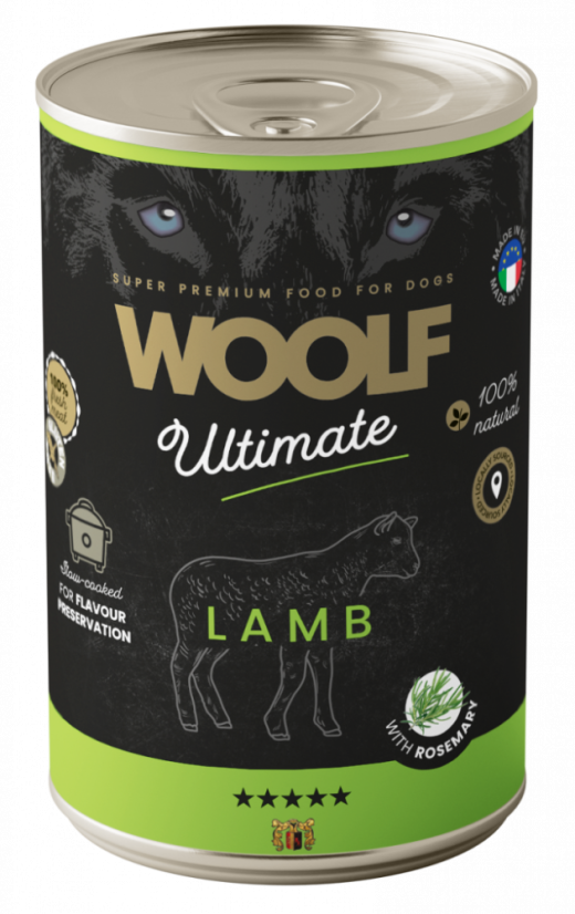 Lamb and Rosemary Våtfoder för Hund - 6 x 400 g - Woolf Snacks