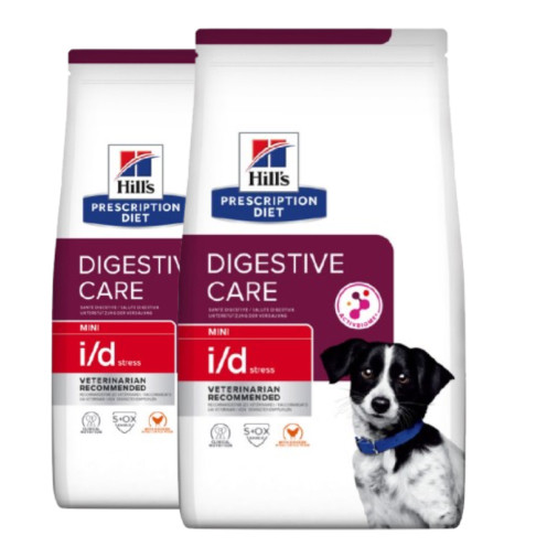 2-pack (2 x 6 kg) Prescription Diet i/d Stress Digestive Care Mini Hundfoder med Kyckling - 2 x 6 kg - Hill’s