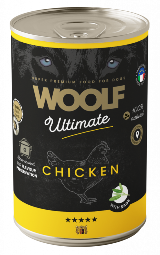 Chicken and Sage Våtfoder för Hund - 6 x 400 g - Woolf Snacks