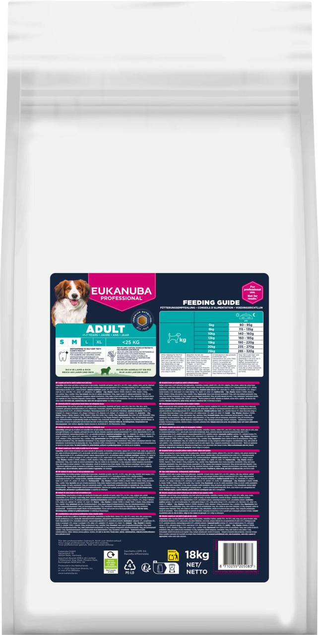 Dog Adult S/M Breed Lamb & Rice - 18 kg - Eukanuba