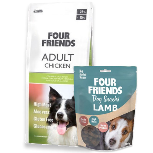 Köp Adult Hundfoder - få godis på köpet! - 12 kg + hundgodis - FourFriends