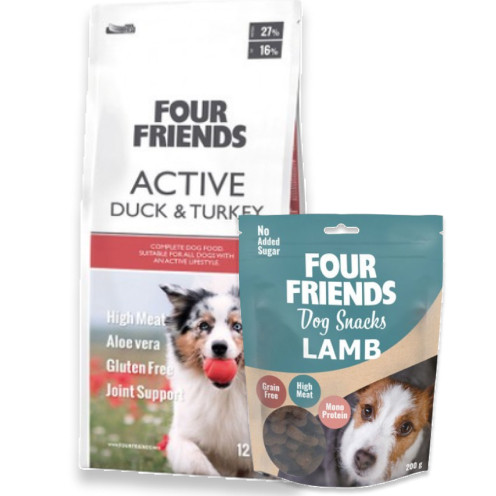 Köp Active Duck & Turkey hundfoder - få godis på köpet! - 12 kg + hundgodis - FourFriends