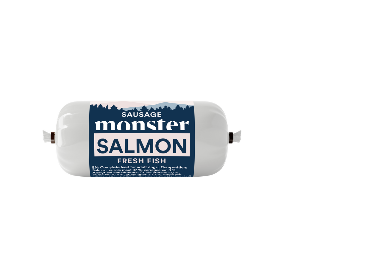 Dog Sausage Salmon Hundfoder - 12 x 200 g - Monster