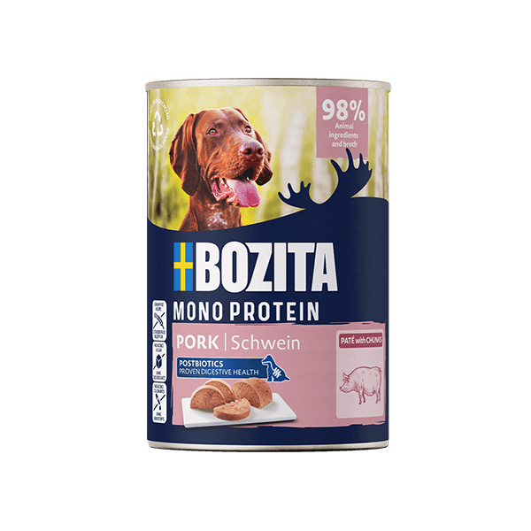 Dog Paté Våtfoder Pork till Hund - 6 x 400 g - Bozita
