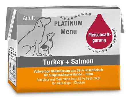 Adult Menu Turkey & Salmon Våtfoder till Hund - 12 x 90 g - Platinum