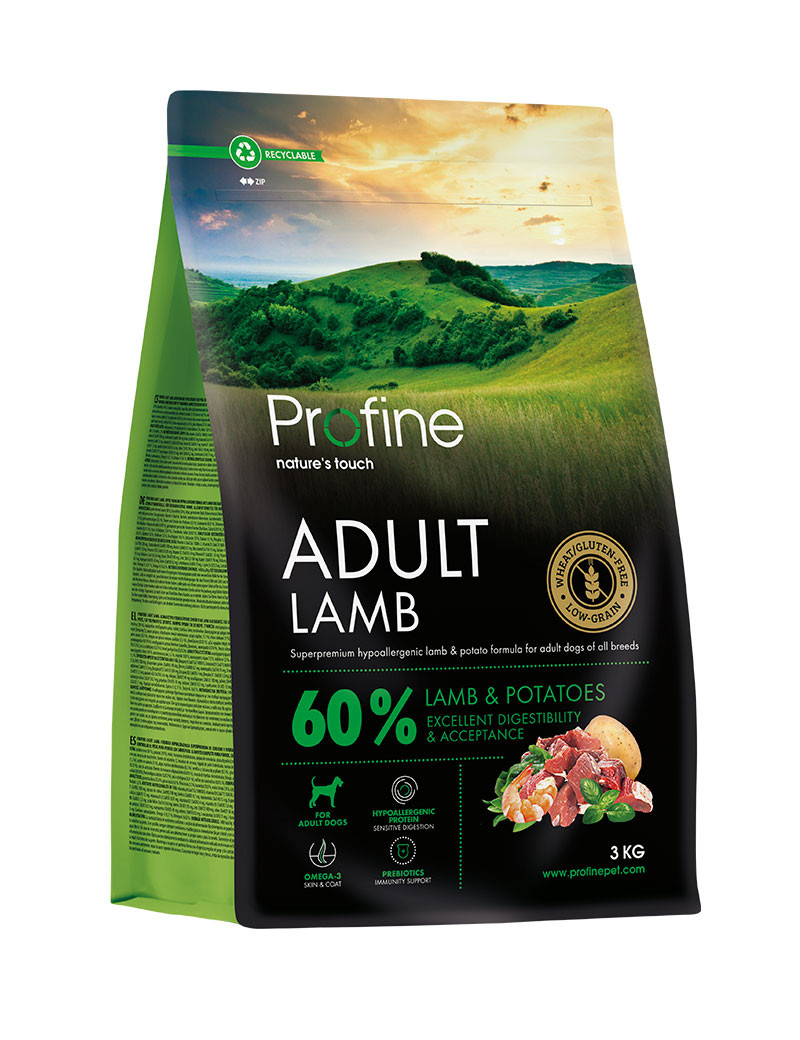 Dog Adult Lamb & Potatoes Torrfoder för Vuxna Hundar - 3 kg - Profine