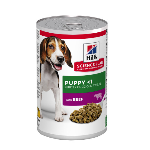 Puppy våtfoder med nötkött - 12 x 370 g - Hill’s