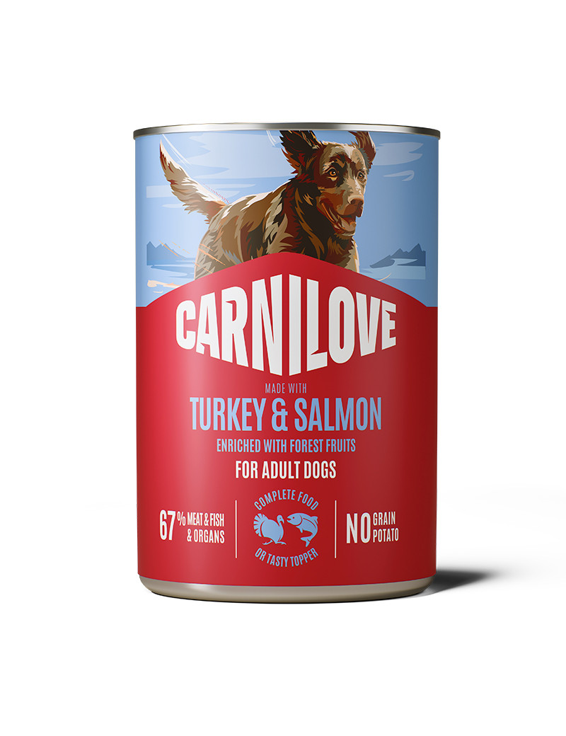 Salmon & Turkey Paté Våtfoder till Hund - 6 x 400 g - Carnilove