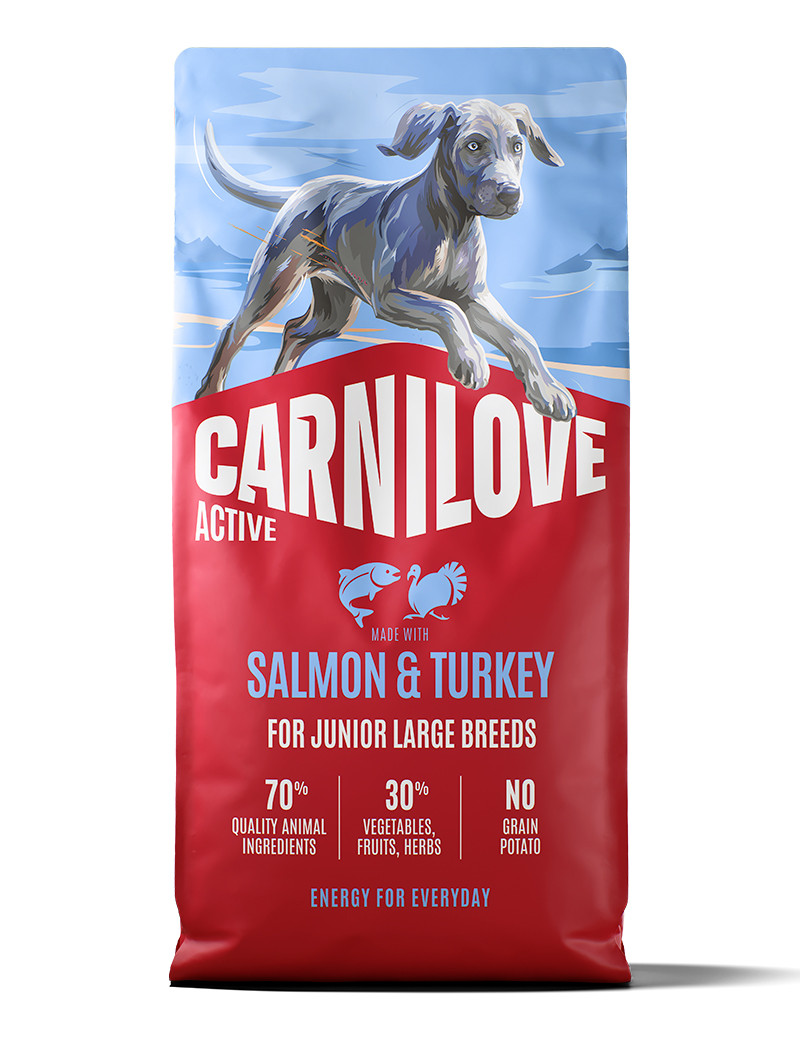 Salmon & Turkey Junior Large Breed Torrfoder för Valpar - 12 kg - Carnilove