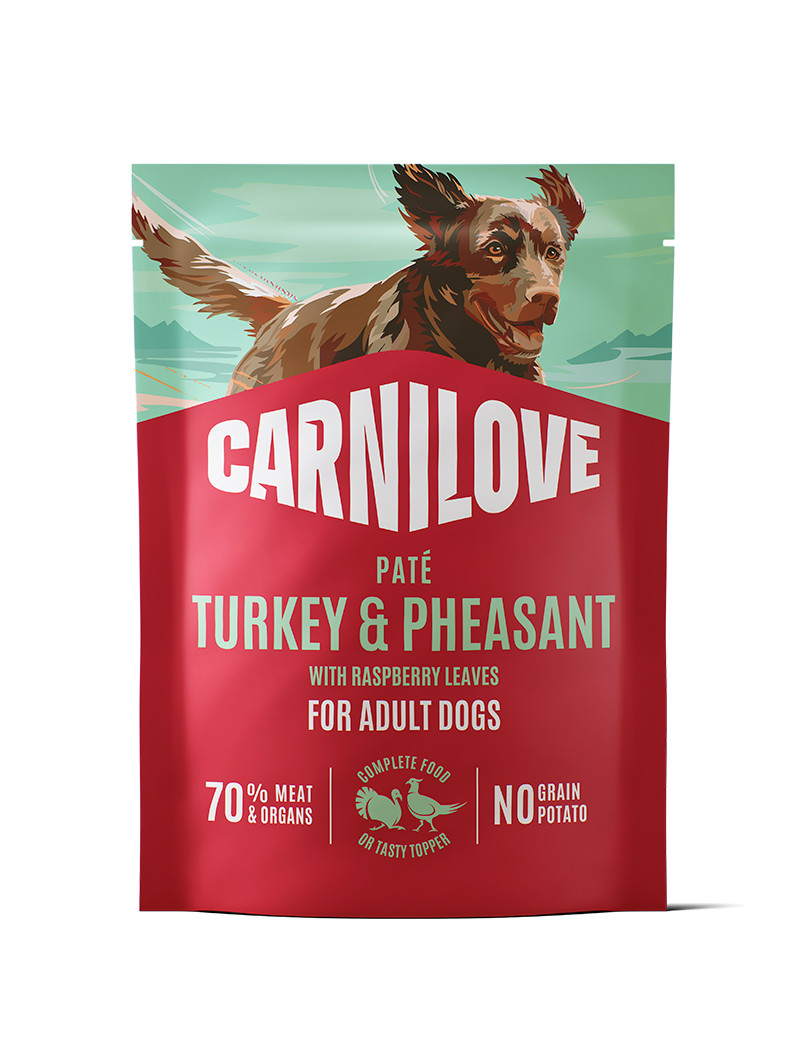Pouch Paté Turkey & Pheasant with Raspberry Leaves Våtfoder till Hund - 12 x 300 g - Carnilove