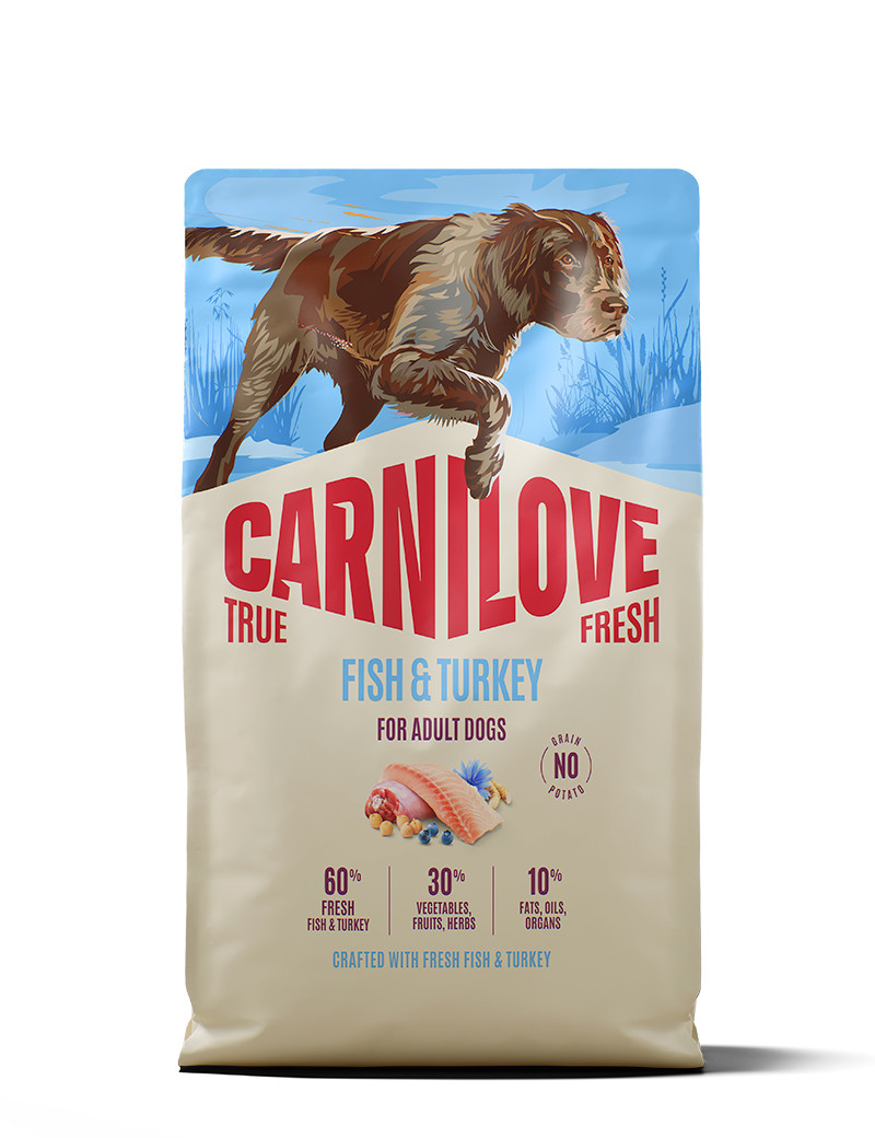 True Fresh Fish & Turkey Adult Dogs Torrfoder - 4 kg - Carnilove