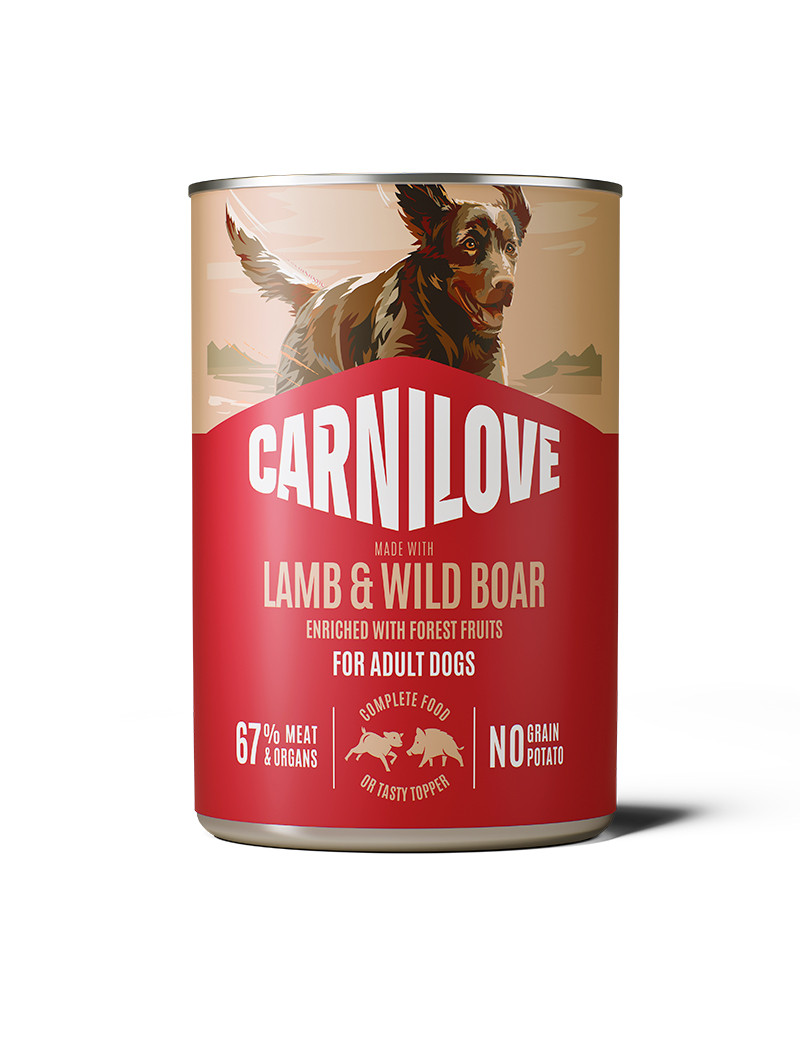 Wild Meat Lamb & Wildboar Våtfoder till Hund - 6 x 400 g - Carnilove