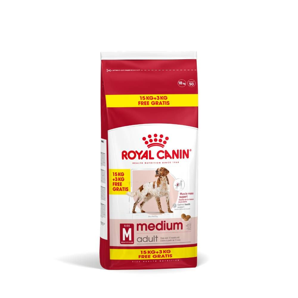 Medium Adult Torrfoder till Vuxna Hundar - 15 + 3 kg - Royal Canin