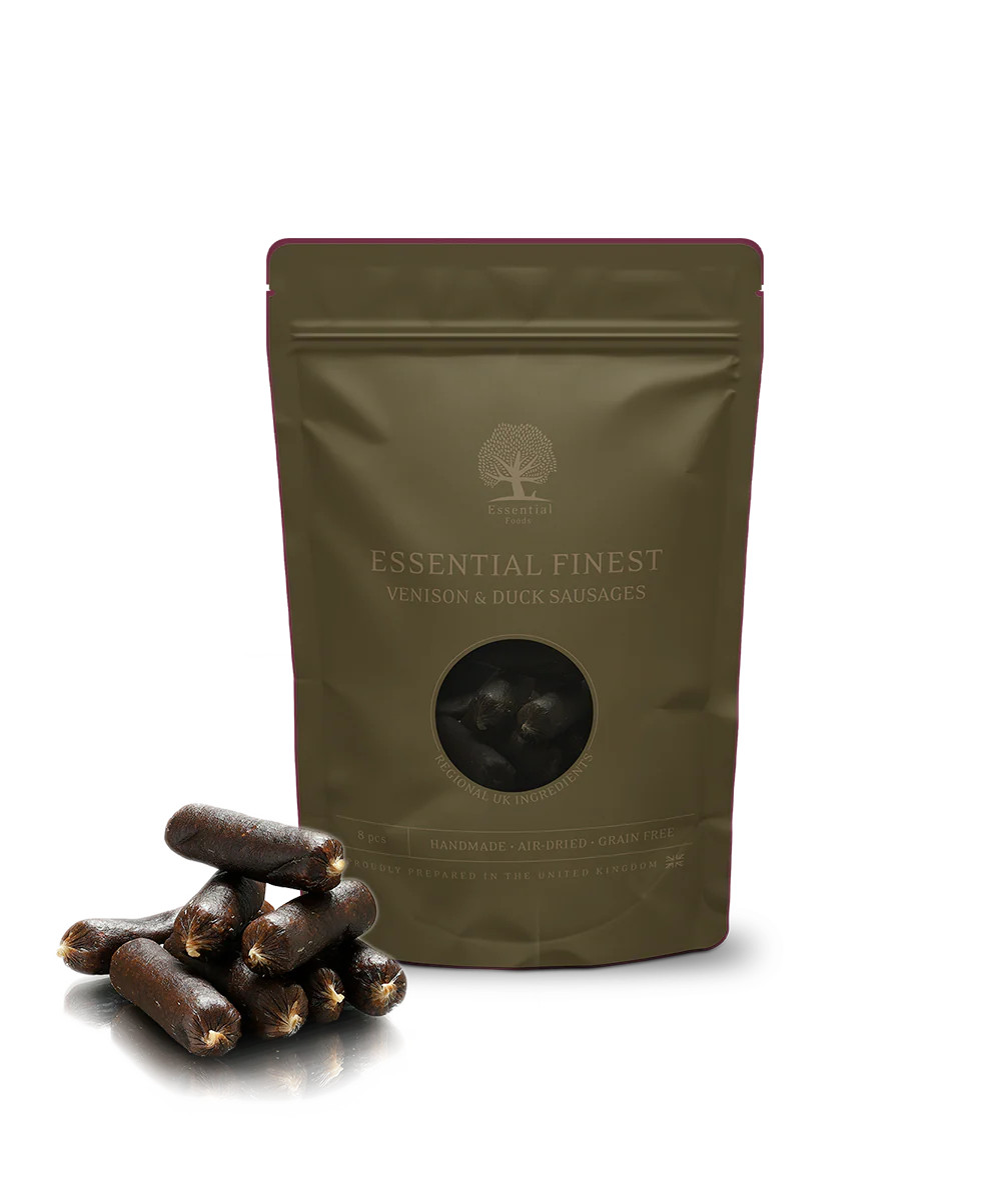 Essential Finest Venison & Duck Sausages Hundgodis - 8 st - Essential Foods