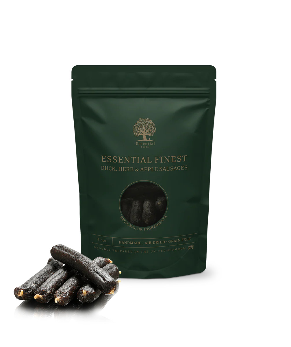 Essential Finest Duck, Herb & Apple Sausages Hundgodis - 6 st - Essential Foods