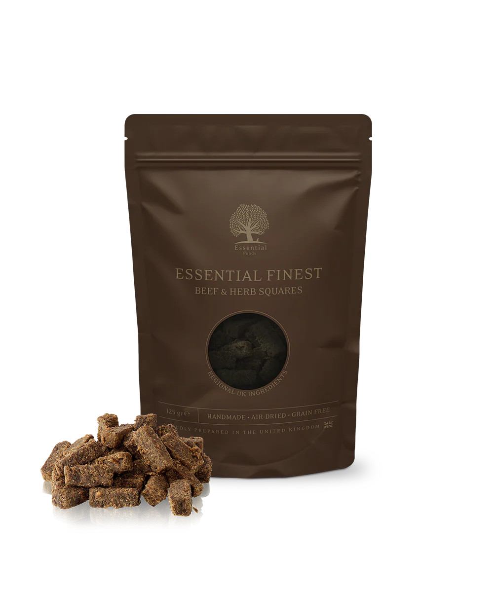 Essential Finest Beef & Herb Squares Hundgodis - 125 g - Essential Foods