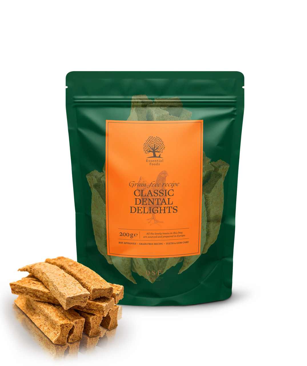 Essential Grain-Free Classic Dental Delights Tuggben för Hund - 200 g - Essential Foods
