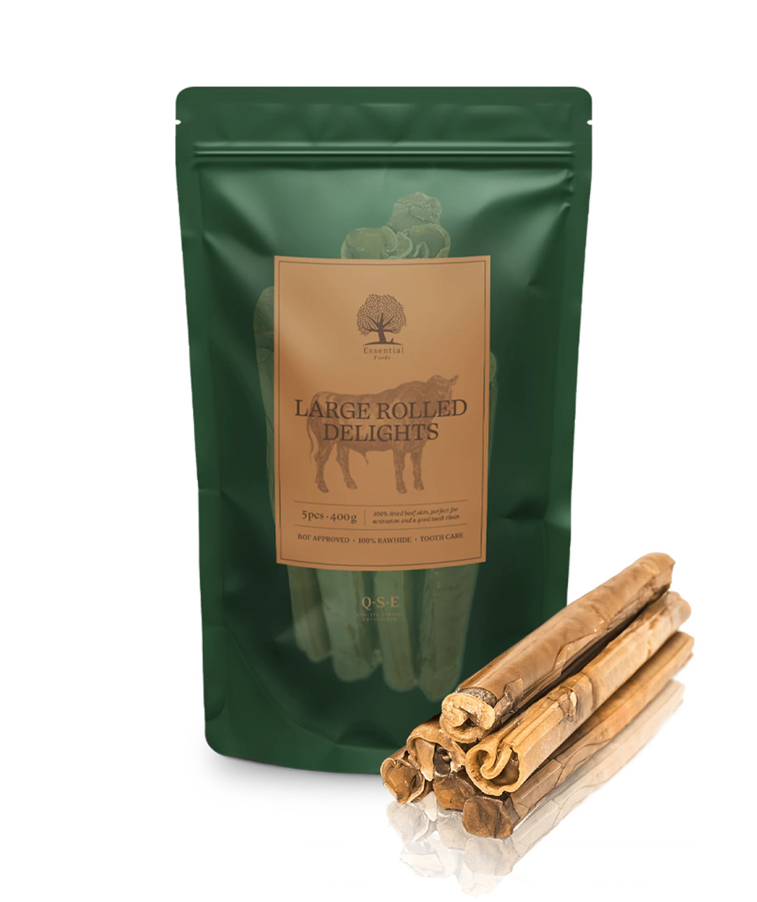 Essential Large Rolled Delights Hundgodis - 5 st - Essential Foods