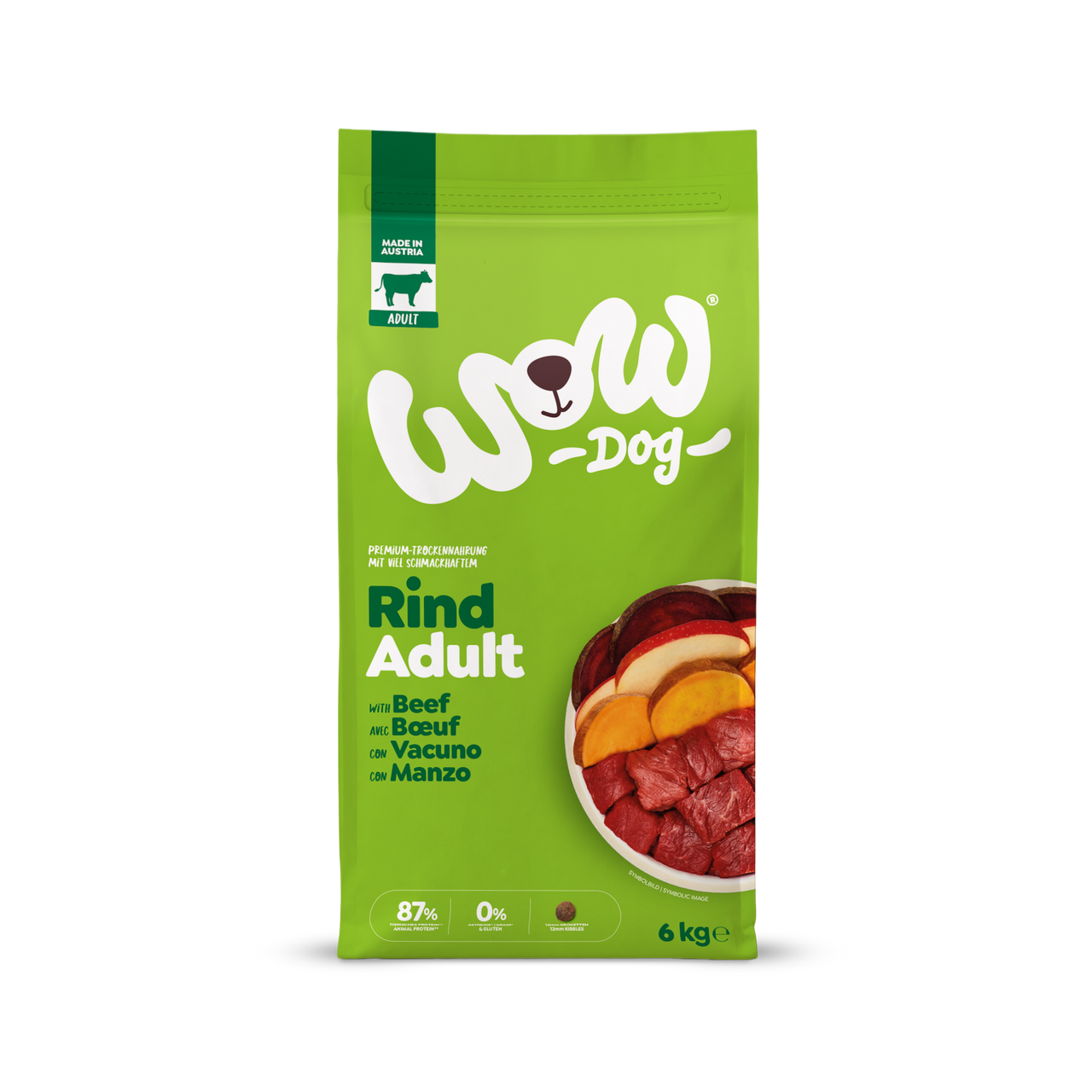 Dog Adult Beef Torrfoder till Hund - 6 kg - WoW