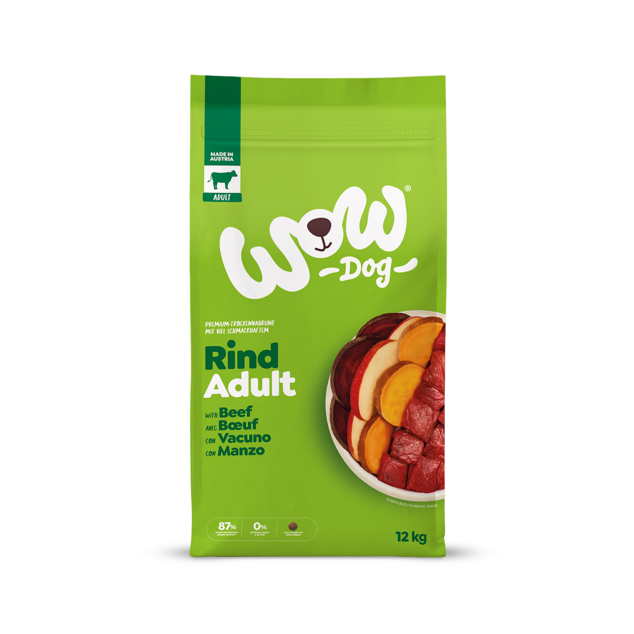 Dog Adult Beef Torrfoder till Hund - 12 kg - WoW