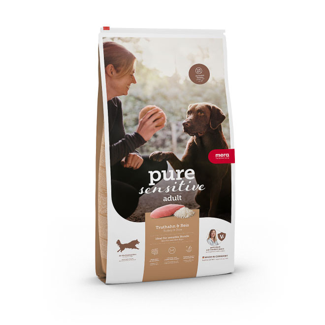 Pure Sensitive Adult Turkey & Rice Torrfoder till Hund - 12,5 kg - Mera