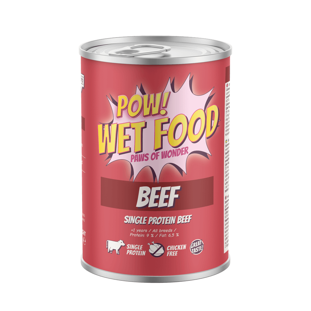Dog Adult Beef Can Våtfoder till Hund - 6 x 400 g - Pow!