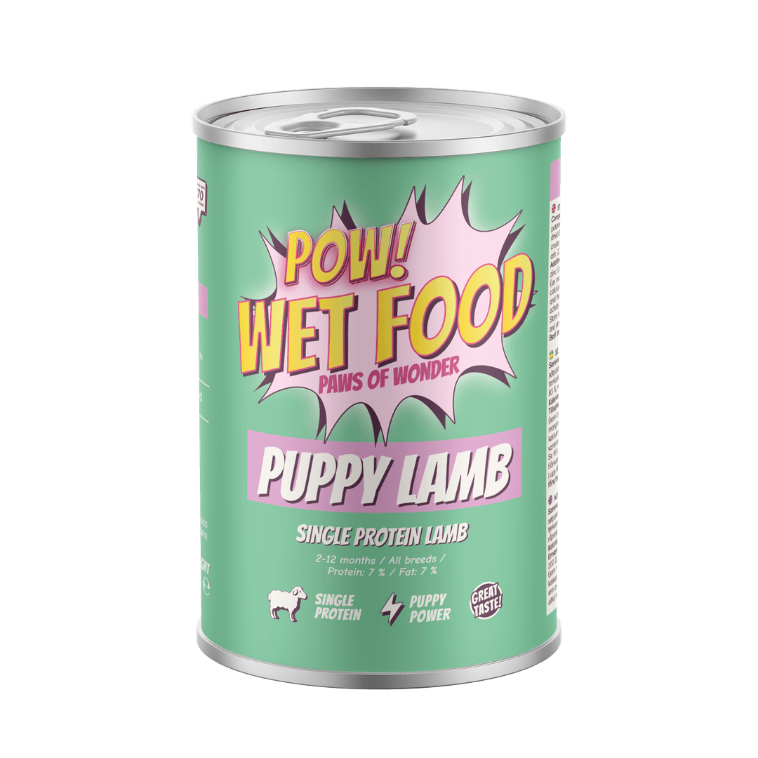 Dog Adult Puppy Lamb Can Våtfoder till Valp - 6 x 400 g - Pow!