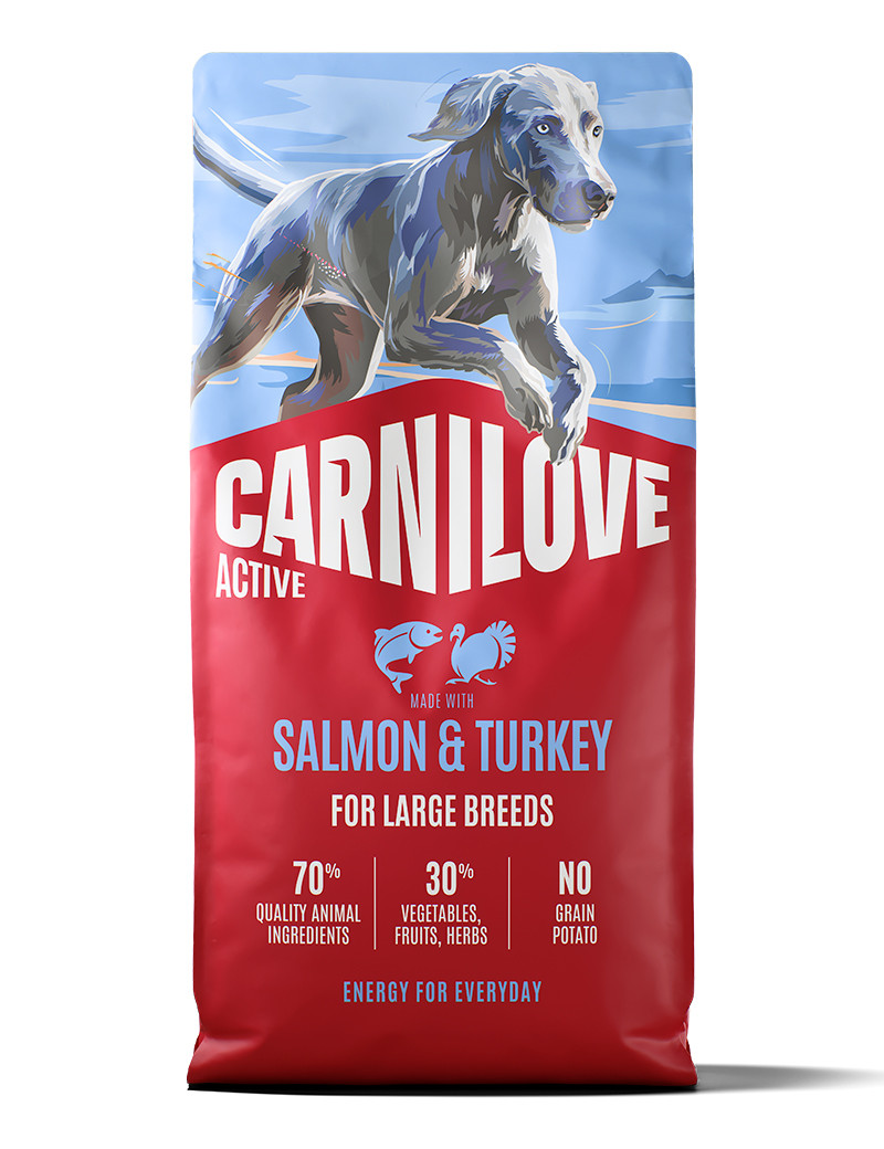 Salmon & Turkey Adult Large Breed Torrfoder för Hundar - 12 kg - Carnilove