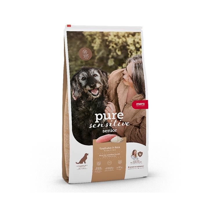 Pure Sensitive Senior Turkey & Rice Torrfoder till Hund - 12,5 kg - Mera