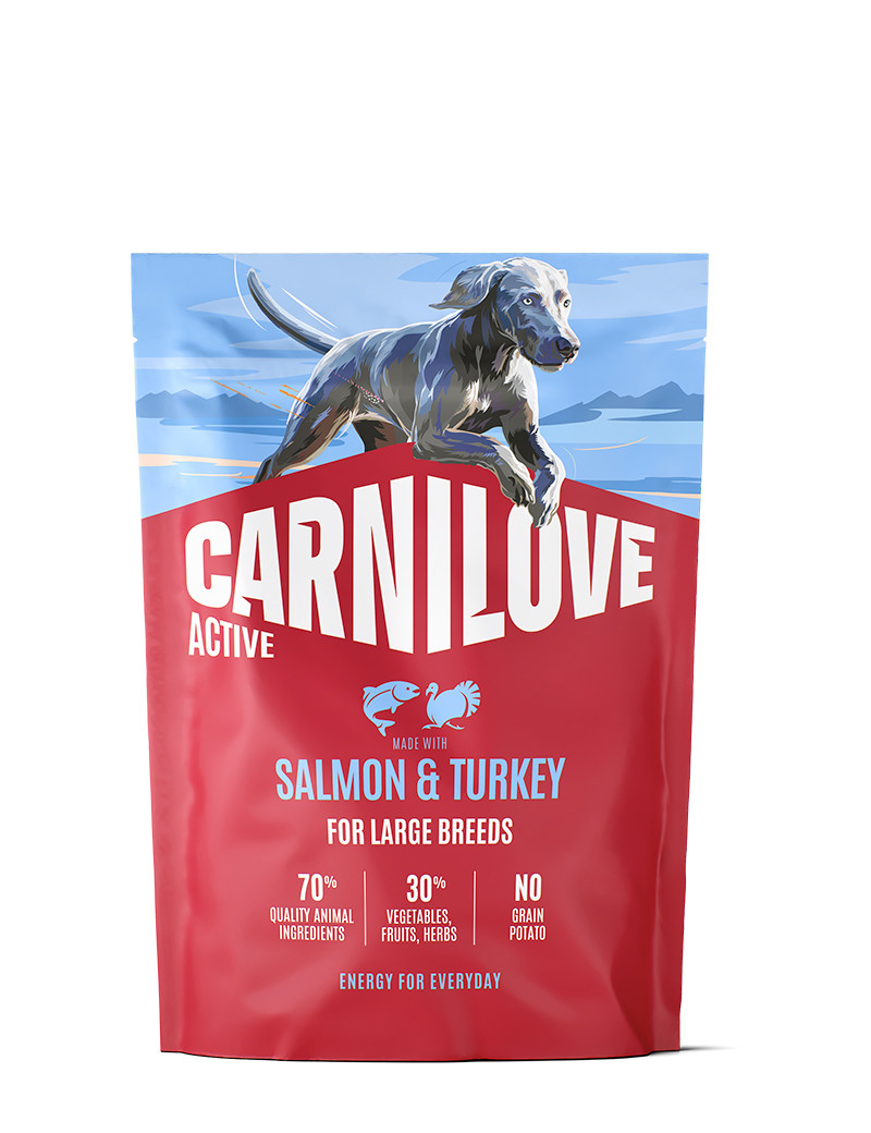 Salmon & Turkey Adult Large Breed Torrfoder för Hundar - 1,5 kg - Carnilove