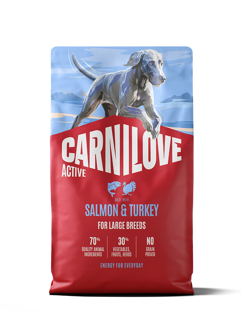 Salmon & Turkey Adult Large Breed Torrfoder för Hundar - 4 kg - Carnilove