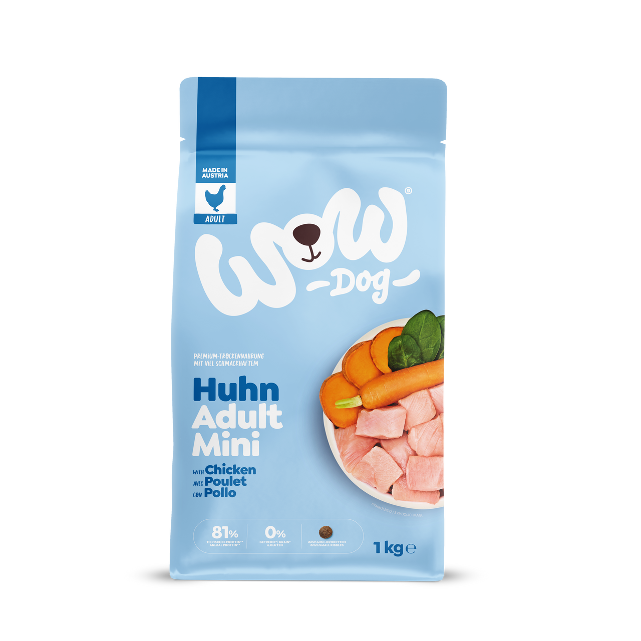 Dog Adult Minis Chicken Torrfoder - 1 kg - WoW