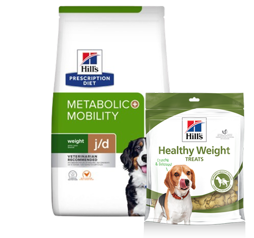 Treats + Prescription Diet Mobility + Metabolic Weight Management Torrfoder till Hund - 12 kg + 220 g - Hill’s