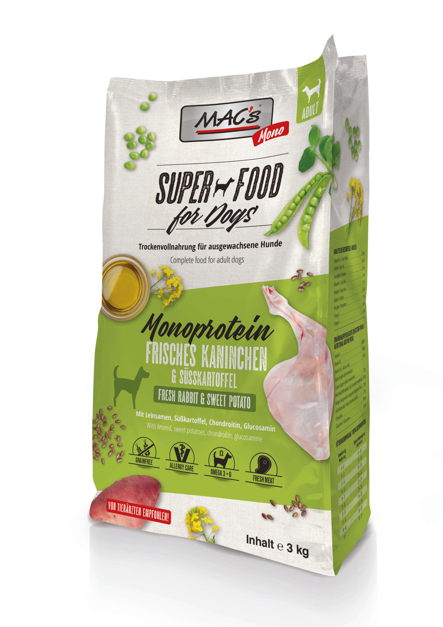 Monoprotein Rabbit Torrfoder för Hund - 3 kg - Mac’s