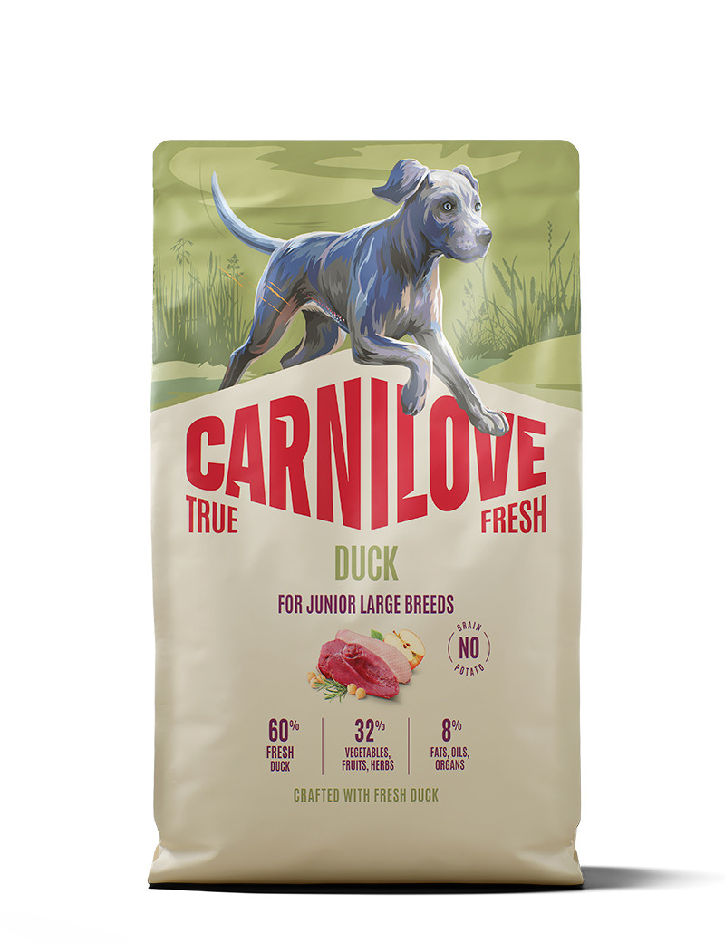 True Fresh Duck Large Junior Torrfoder för Valpar - 4 kg - Carnilove