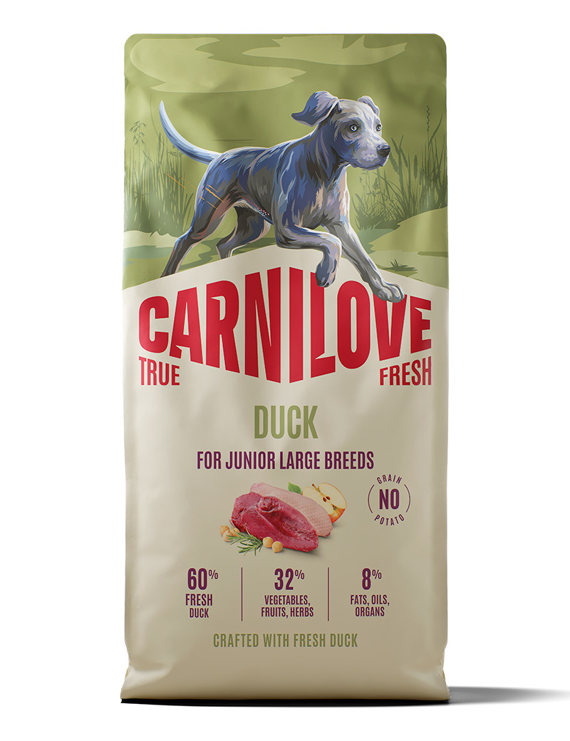 True Fresh Duck Large Junior Torrfoder för Valpar - 12 kg - Carnilove
