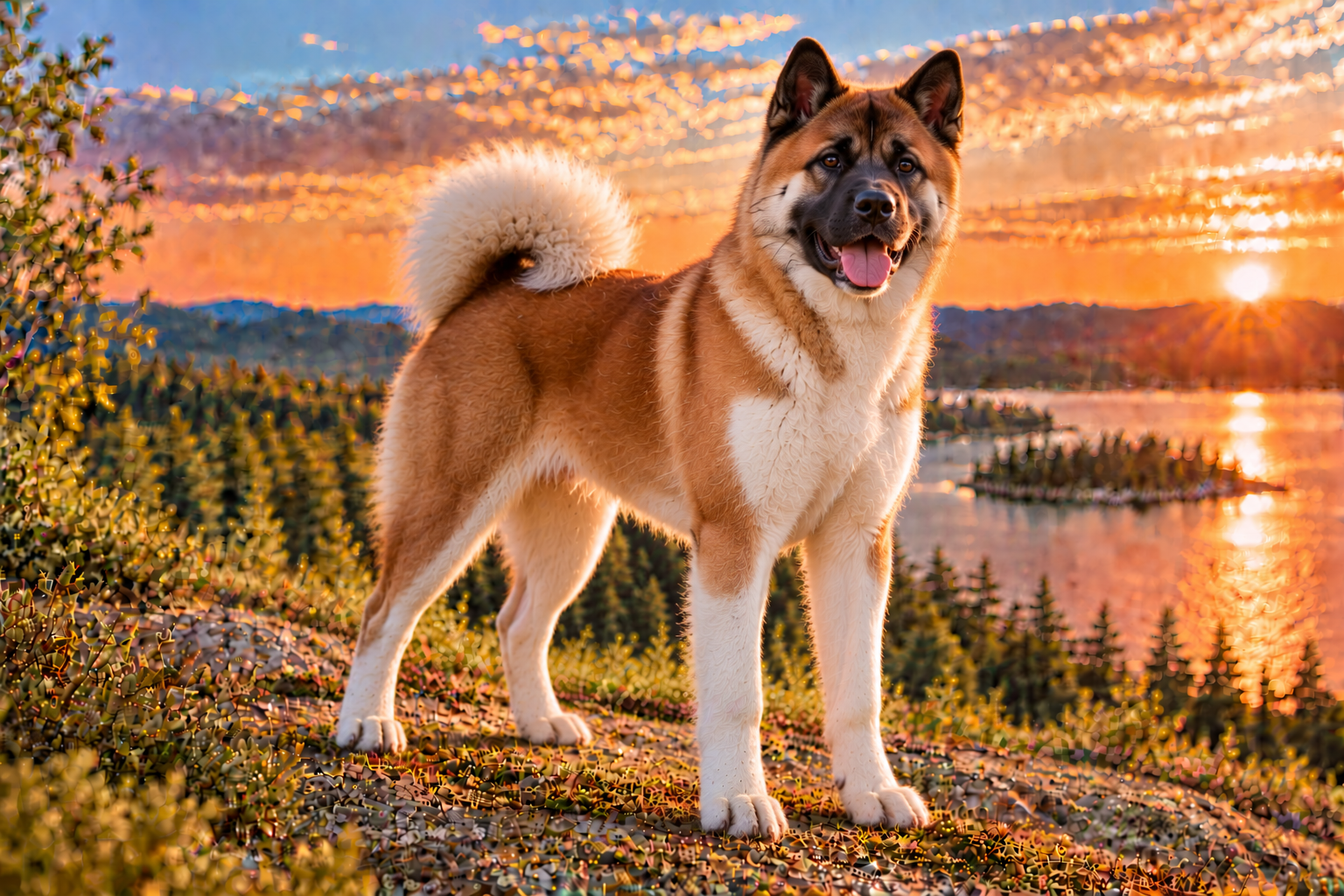 Akita utomhus i naturen