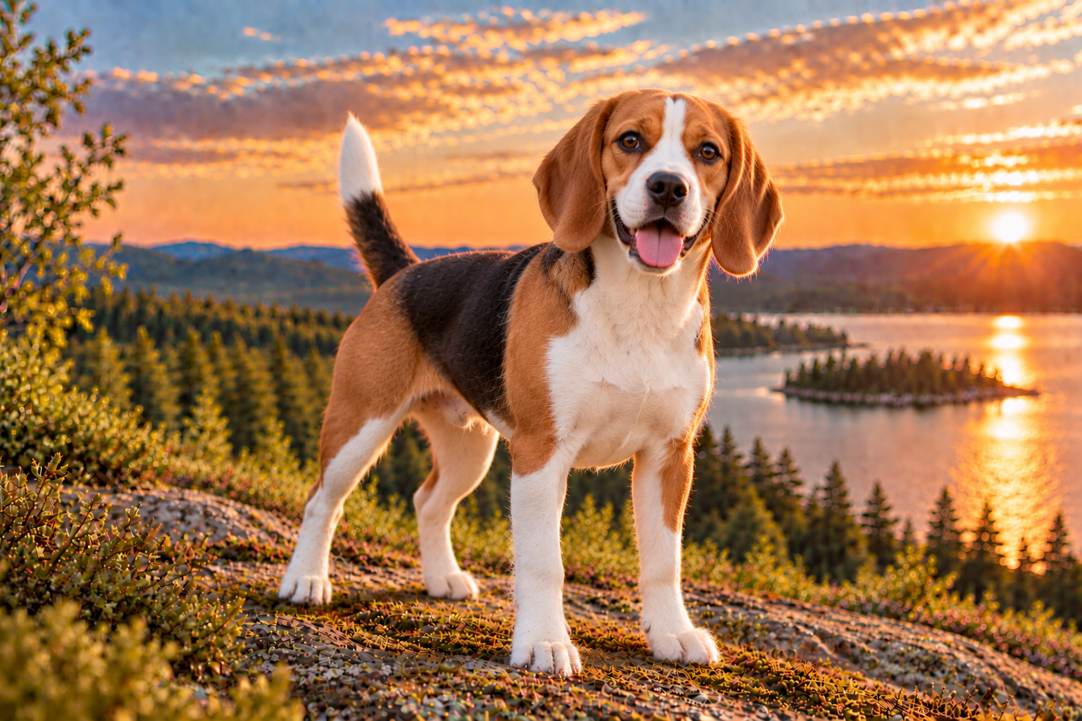 Beagle utomhus i naturen