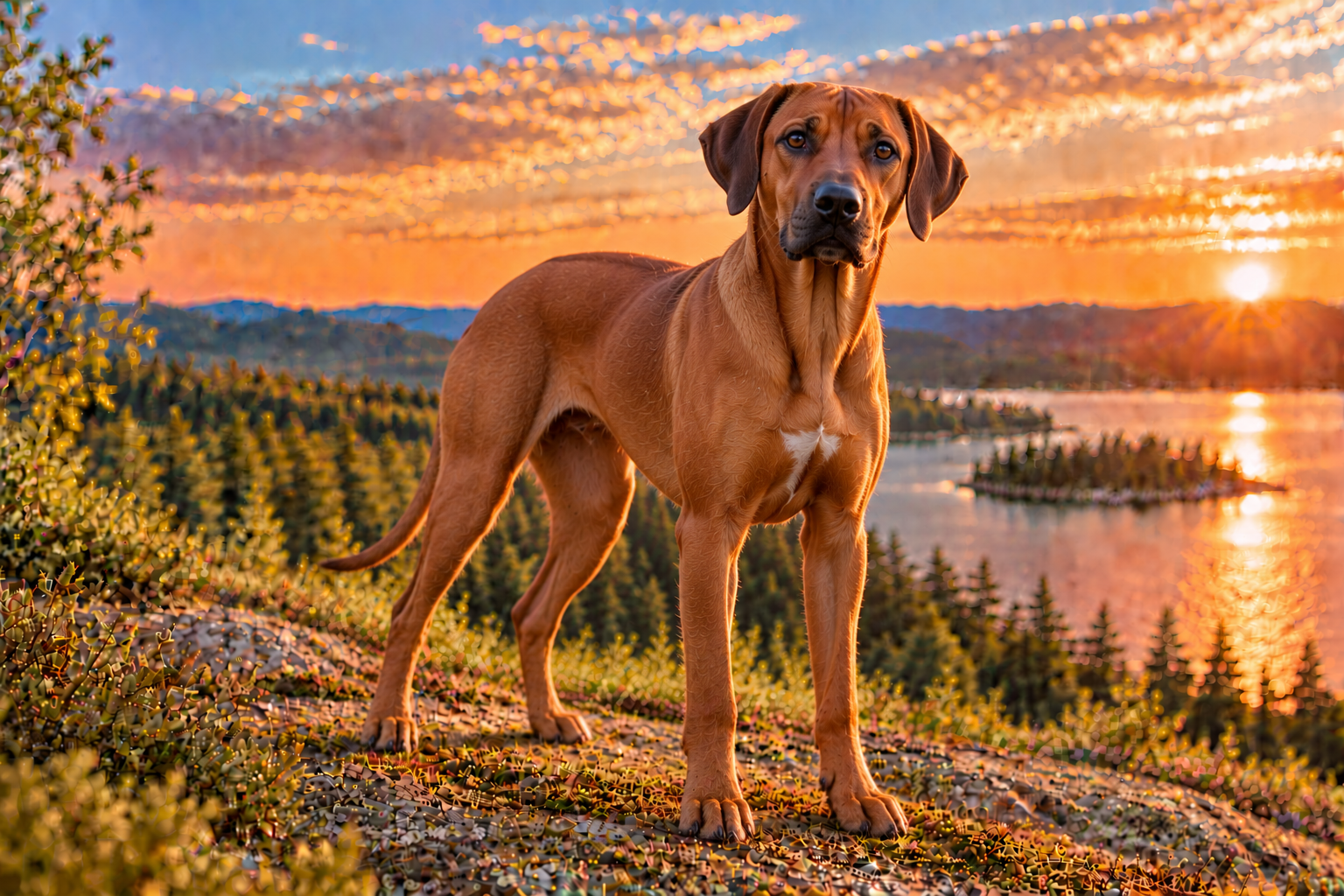 Rhodesian ridgeback utomhus i naturen