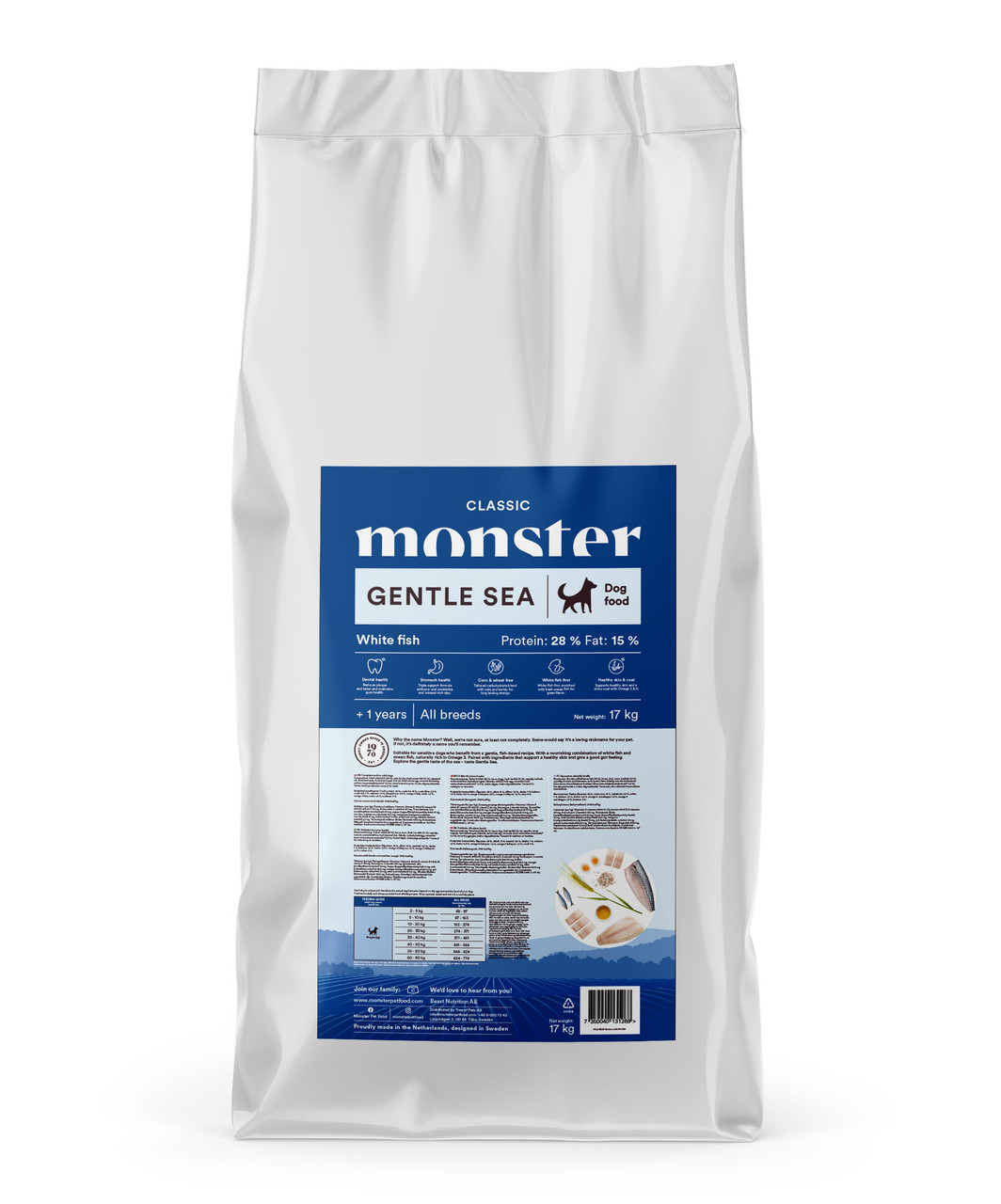 Dog Classic Gentle Sea Torrfoder till Hund - 17 kg - Monster